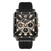 BEVERLY HILLS POLO CLUB BP3661X.651 Black Rosegold Rubber Strap